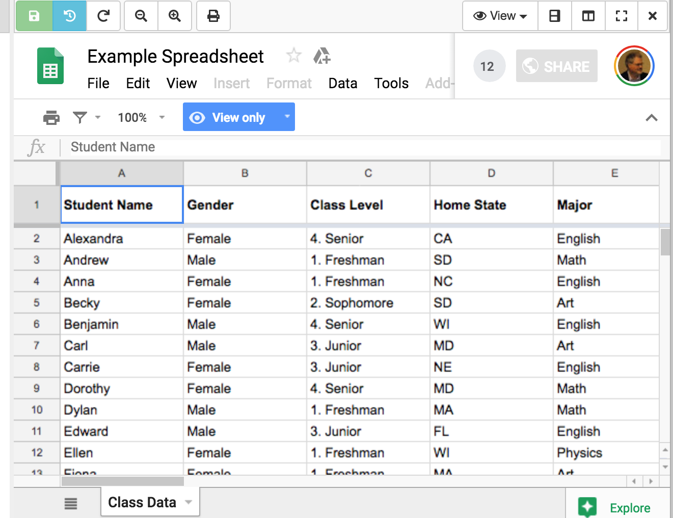 Google Sheets API Demo — CoCalc Manual documentation