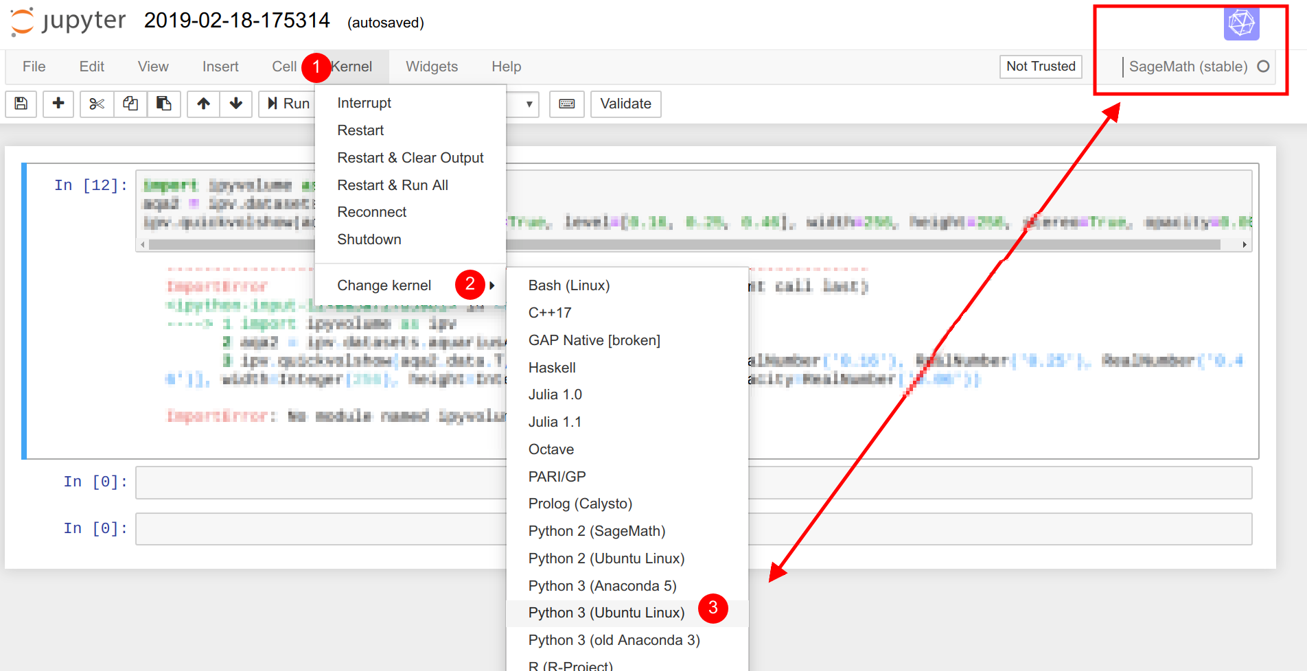 Jupyter Kernel Selection CoCalc Manual documentation