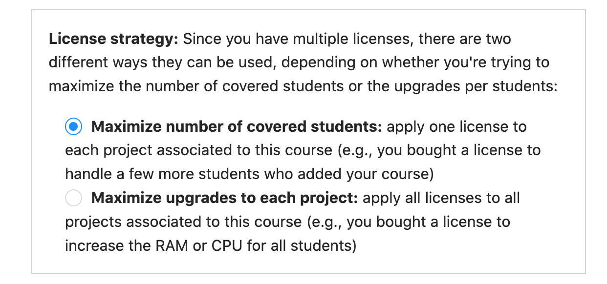 maximize no. of covered students vs. upgrades to each project